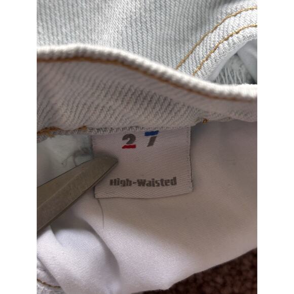 American Apparel 24 Vintage High Rise Light Wash Denim Shorts - Picture 6 of 6